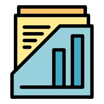 Folder with documents and growing bar chart representing financial success Stock Illustration