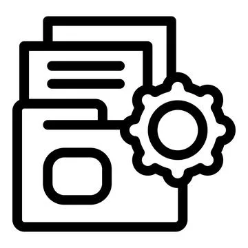 Folder with documents being processed with a cogwheel 스톡 일러스트