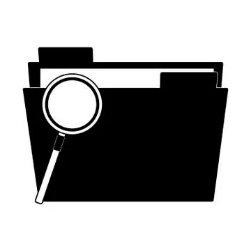 Folder with documents in black and white 库存插图