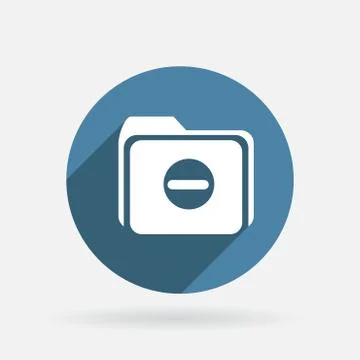 Folder for documents. circle blue icon with shadow. Stock Illustration