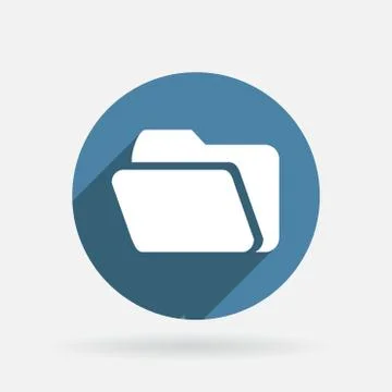 Folder for documents. circle blue icon with shadow. Illustrazione stock