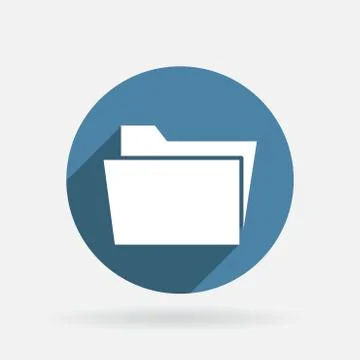 Folder for documents. circle blue icon Stock Illustration