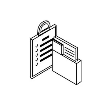 Folder documents data with checklist Stock Illustration