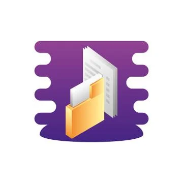 Folder documents data with document Stockillustratie