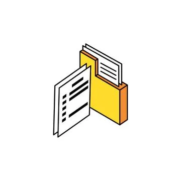 Folder documents data with document Stockillustratie
