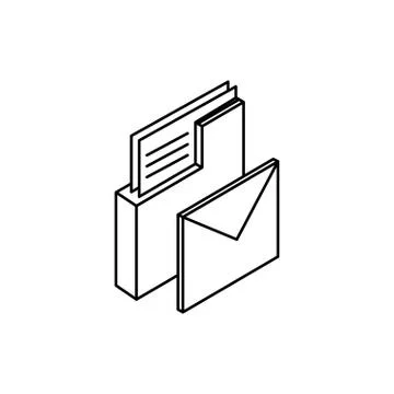Folder documents data with envelope mail Illustrazione stock