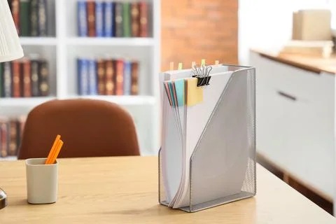 Folder with documents on desk in office 写真素材