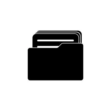 Folder with Documents Flat Vector Icon Illustrazione stock