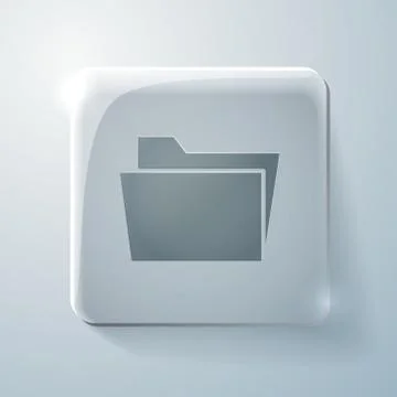 Folder for documents. glass square icon Illustrazione stock