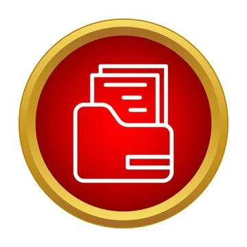 Folder with documents icon button design Illustrazione stock