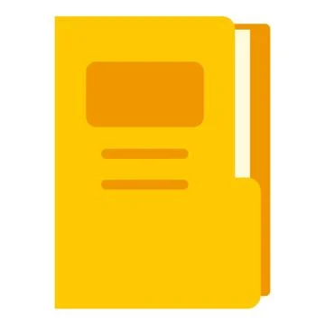 Folder with documents icon, flat style 스톡 일러스트