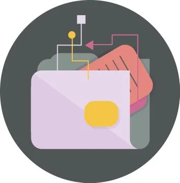 Folder with documents icon Stock Illustration