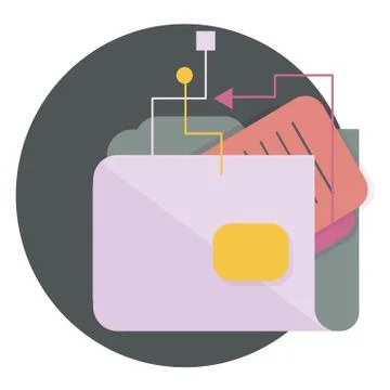 Folder with documents icon Stock Illustration