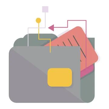 Folder with documents icon Stock Illustration