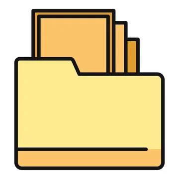 Folder with documents icon representing digital data organization Stock Illustration