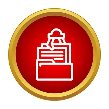 Folder with documents icon showing file organization concept Stock Illustration