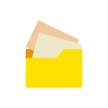 Folder with documents icon. Vector illustration isolated on white background. Stock Illustration