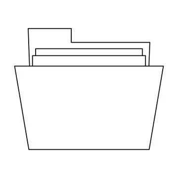 Folder with documents isolated business and office symbol in black and white 库存插图