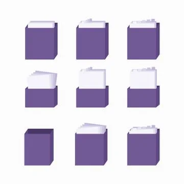 Folder for documents. Office paper documents and file folders. Stock Illustration