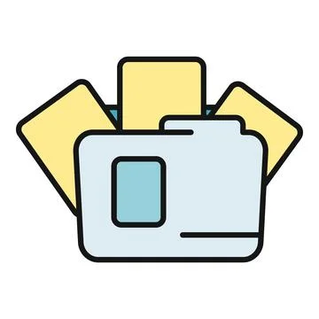 Folder with documents organizing files information and data Stock Illustration