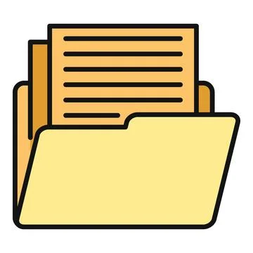 Folder with documents organizing office data Stock Illustration