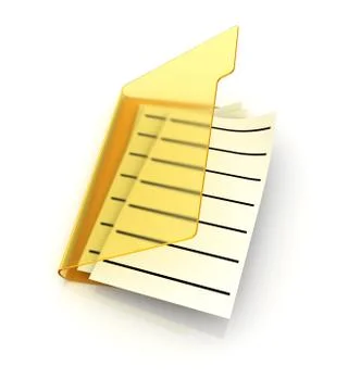 Folder with a documents over white. Stock Illustration