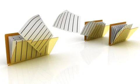 Folder with a documents over white. Stock Illustration