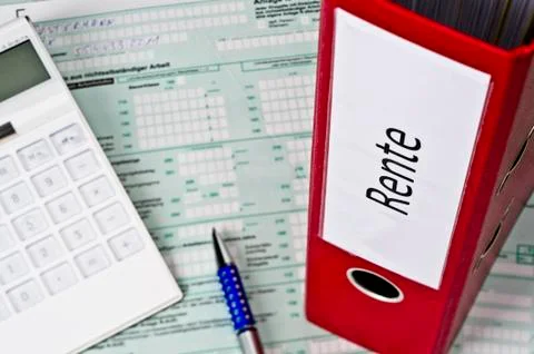 Folder with documents to pension Foto stock