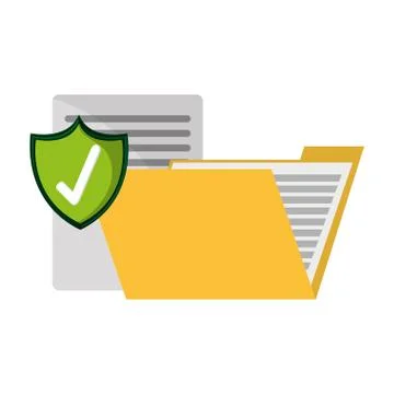 Folder with documents protected Illustrazione stock