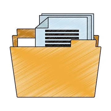 Folder with documents scribble 库存插图