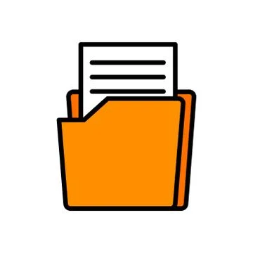 Folder with documents vector design template illustration Stock Illustration