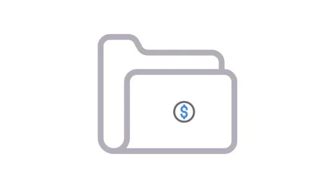 A folder with a dollar sign, representing documents related to finance or b.. Stock Footage 334834206