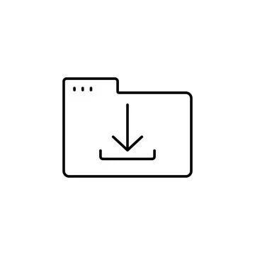 Folder download icon. Simple line, outline vector of icons for ui and ux Stock Illustration