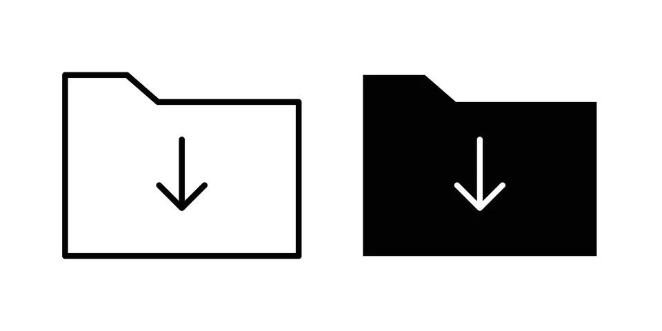 Folder download icon vector editable eps10 Illustrazione stock