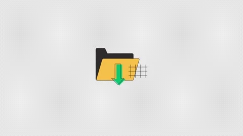 Folder download neubrutalism UI element animation Stock Footage 337034038