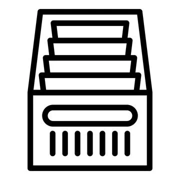 Folder drawer icon, outline style Stock Illustration
