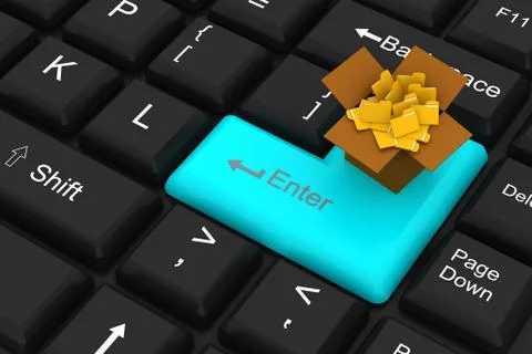 Folder with enter key Stock Illustration