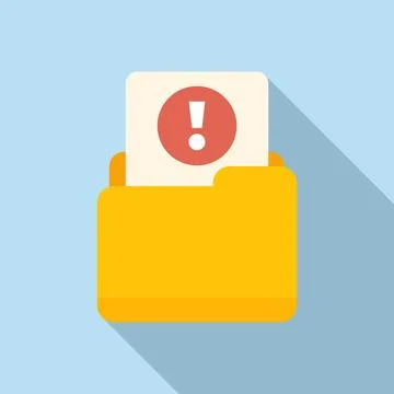 Folder error icon flat vector. Virus laptop Stockillustratie