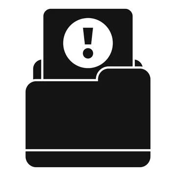 Folder error icon simple vector. Virus laptop Stock Illustration