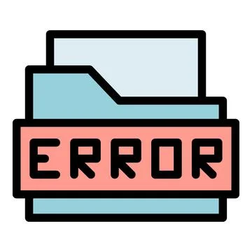 Folder error icon vector flat Stock Illustration