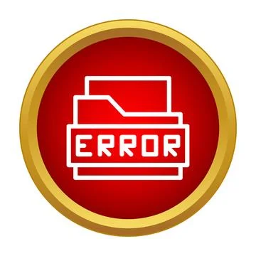Folder with error message icon in red circle Stock Illustration