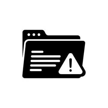 Folder Error Warning and Problem Alert Icon Stock Illustration