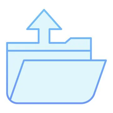 Folder extraction flat icon. Open folder blue icons in trendy flat style 스톡 일러스트
