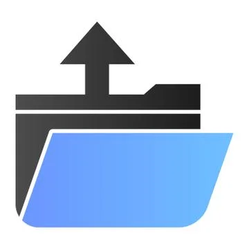 Folder extraction flat icon. Open folder color icons in trendy flat style Stock Illustration