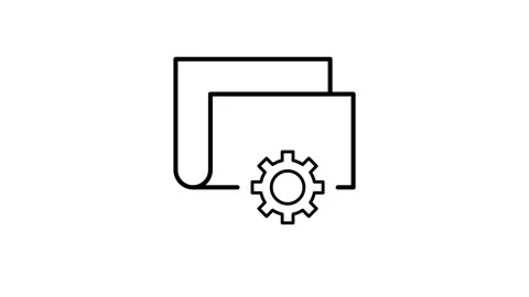 A folder featuring a gear icon, symbolizing organization and functio.. Stock Footage 334095166