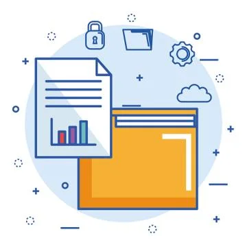 Folder file archive security cloud digital internet イラスト素材