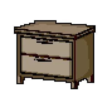 Folder file cabinet game pixel art vector illustration Stock Illustration