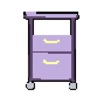 Folder file cabinet pixel art vector illustration Stock-Illustration