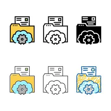Folder file clean storage work color icon vector Stock Illustration