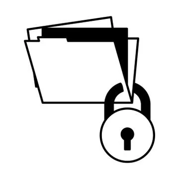 Folder file data information cyber security 库存插图